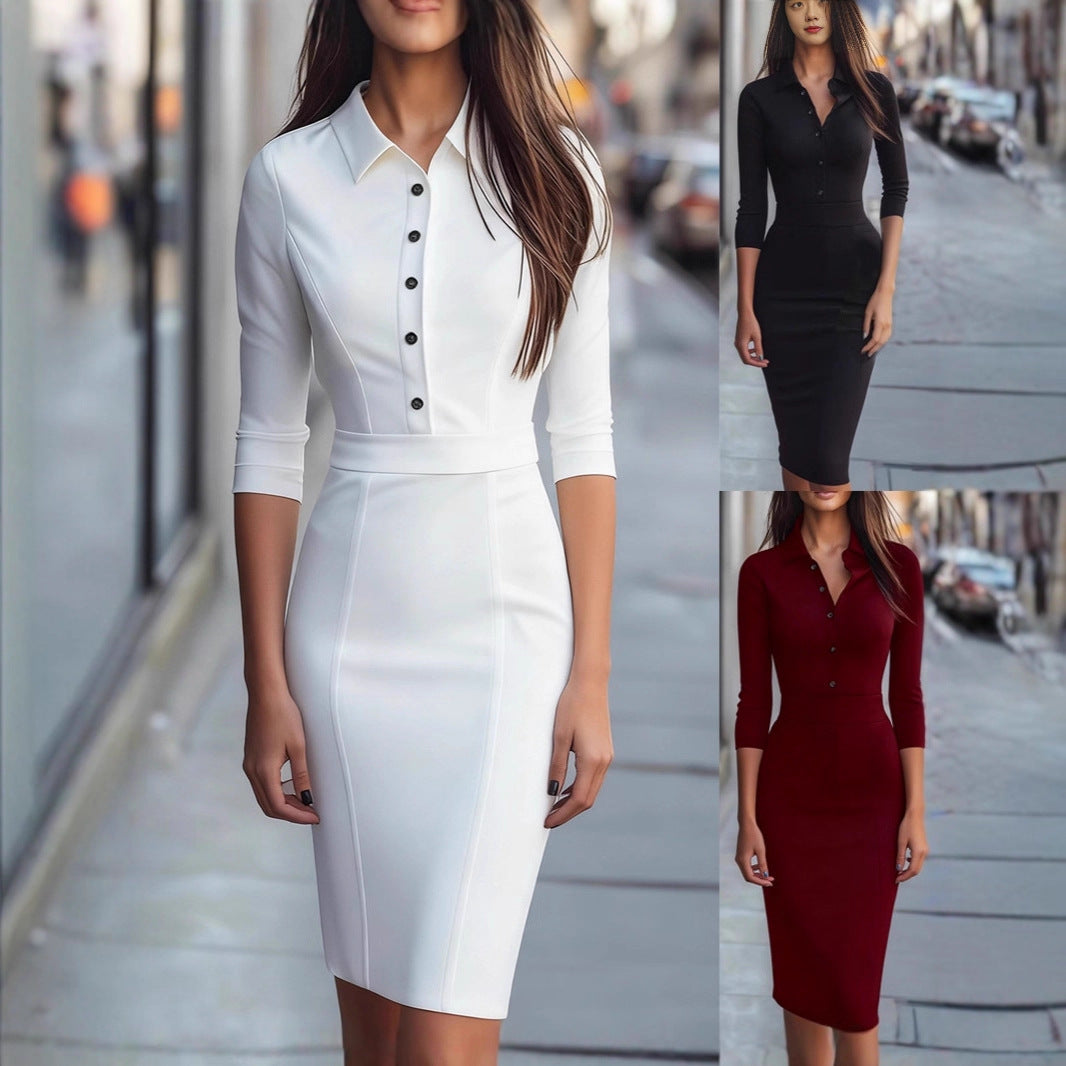 Women's Elegant Waist Cinching Sheath Dress