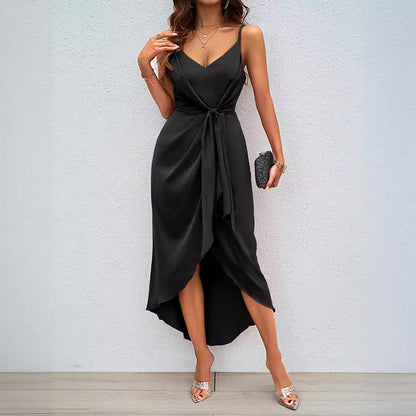 Women's Versatile Solid Color Strappy Dress