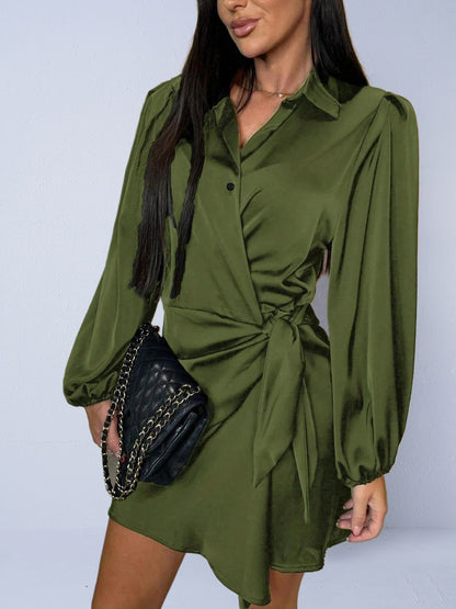 Women's Satin Dress Autumn Fashion High-End