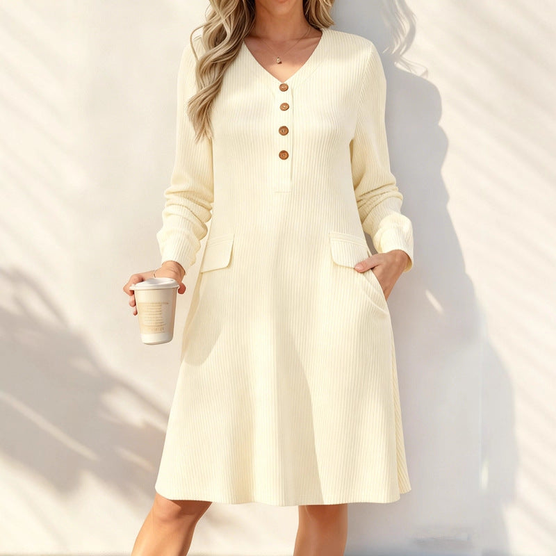 Women's Fashion Casual Long-Sleeve Knitted Dress
