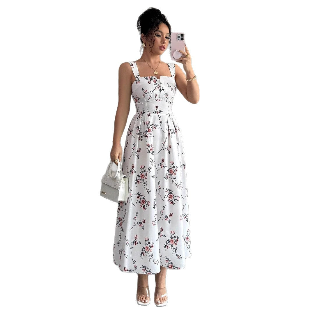 Women's Casual Fashion French-Style Backless Slip Dress