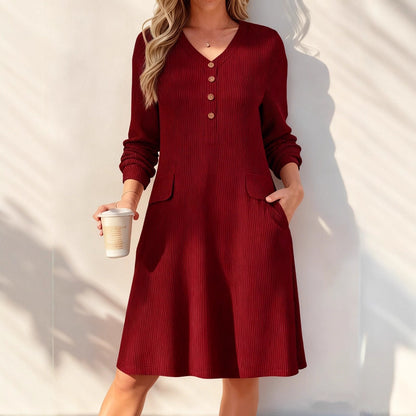 Women's Fashion Casual Long-Sleeve Knitted Dress