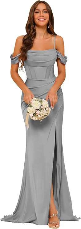 Off-the-shoulder Satin Corset Ball Gown