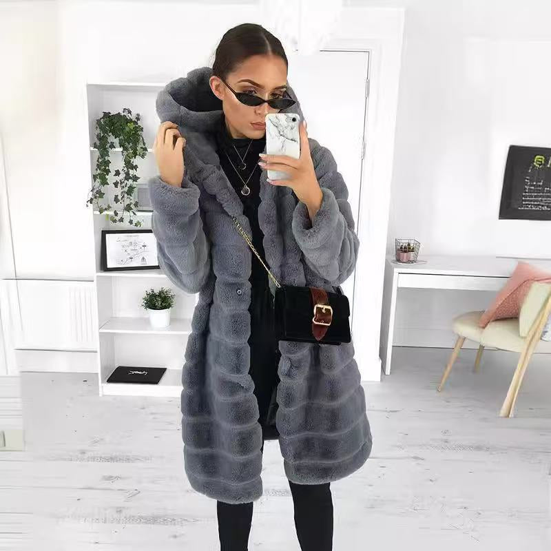 Jacket Winter White Big Solid Jackets For Women Long Coat