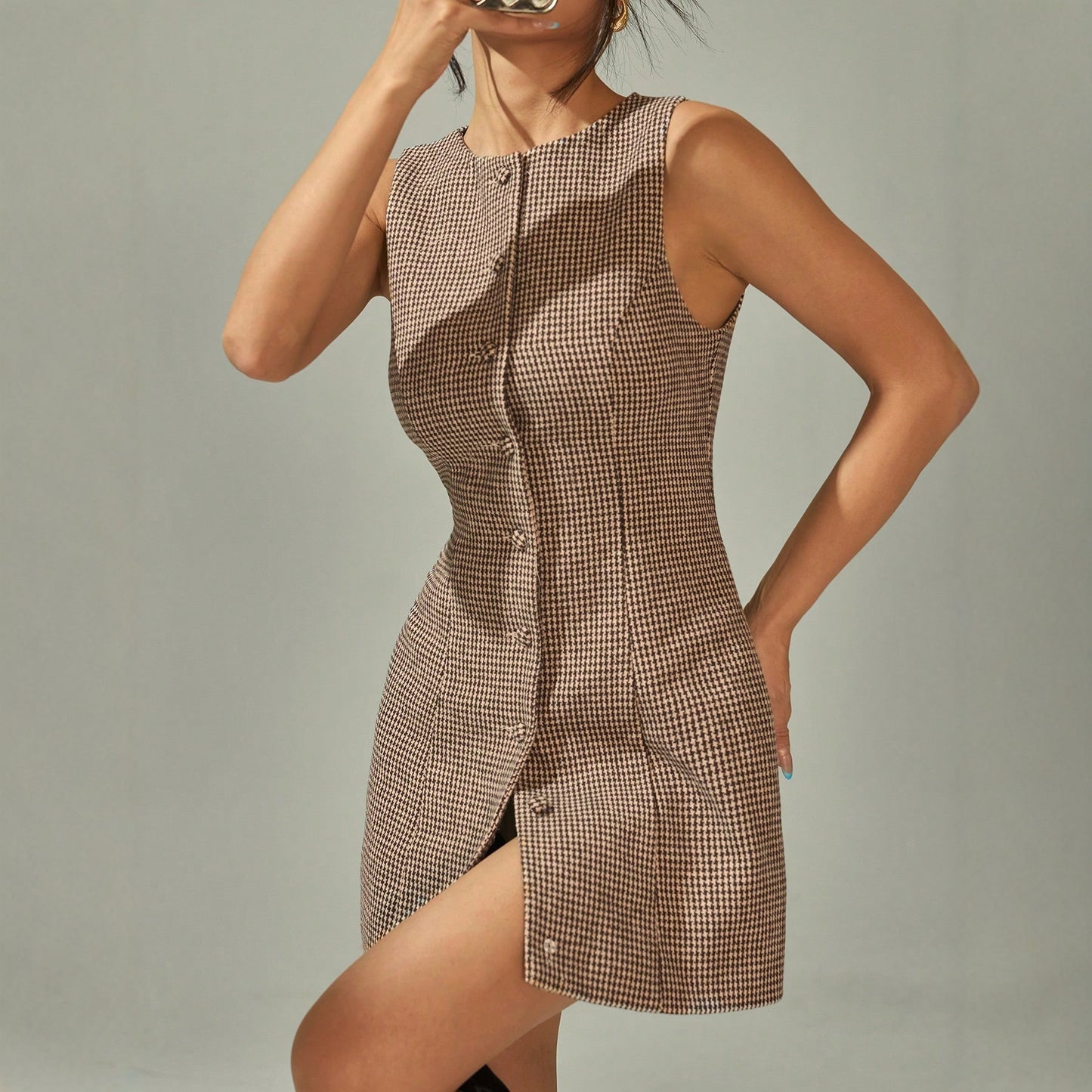 European And American Women's Sleeveless Mini Dress