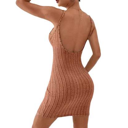 Women's Halter-style U-neck Sheath Dress