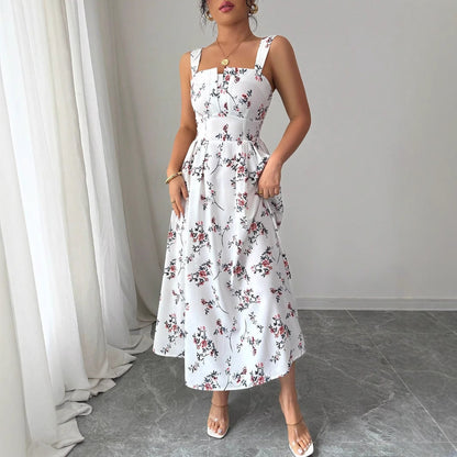 Women's Casual Fashion French-Style Backless Slip Dress