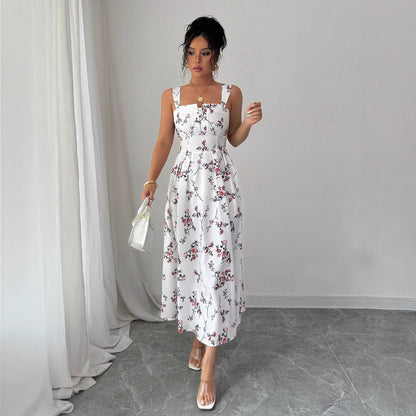 Women's Casual Fashion French-Style Backless Slip Dress