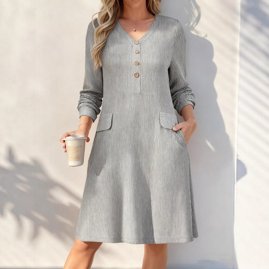 Women's Fashion Casual Long-Sleeve Knitted Dress