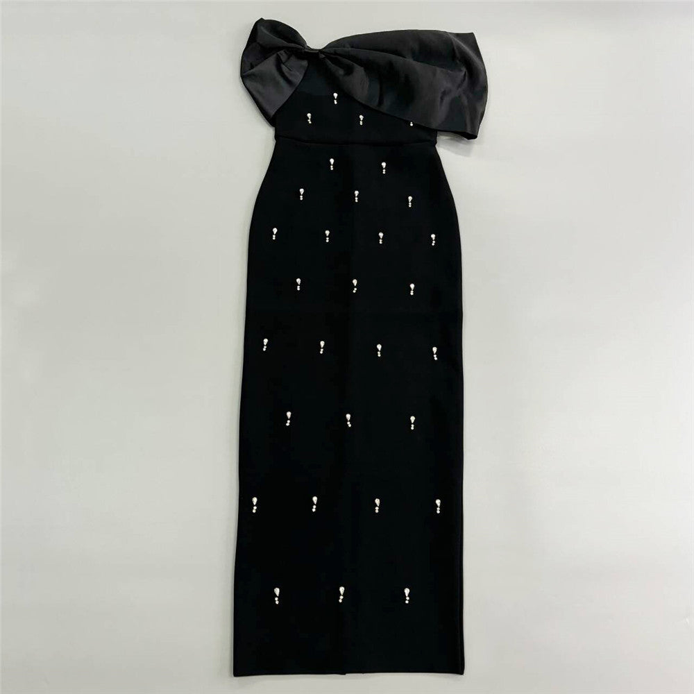 Bandage Dress With Diamond Embellished Bustier Long Gown