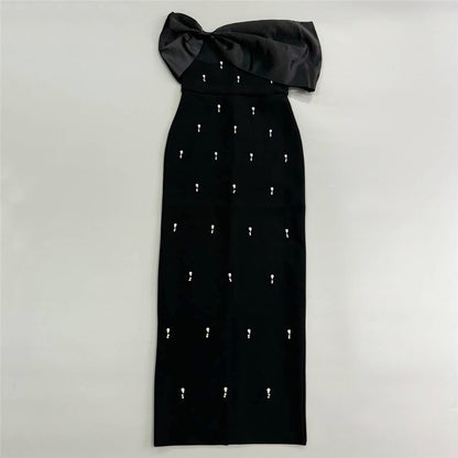 Bandage Dress With Diamond Embellished Bustier Long Gown