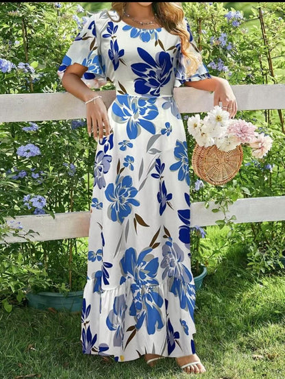 Women's Casual Loose-fit Elegant Printed Dress