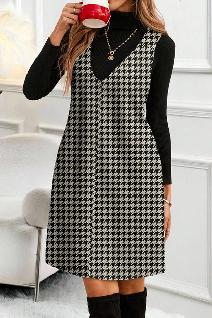 Women's French Design Fashion Retro Plaid Dress