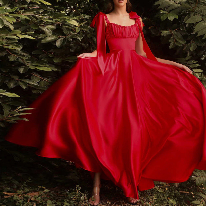 Fashion Sleeveless Camisole Gown Evening Dress Women