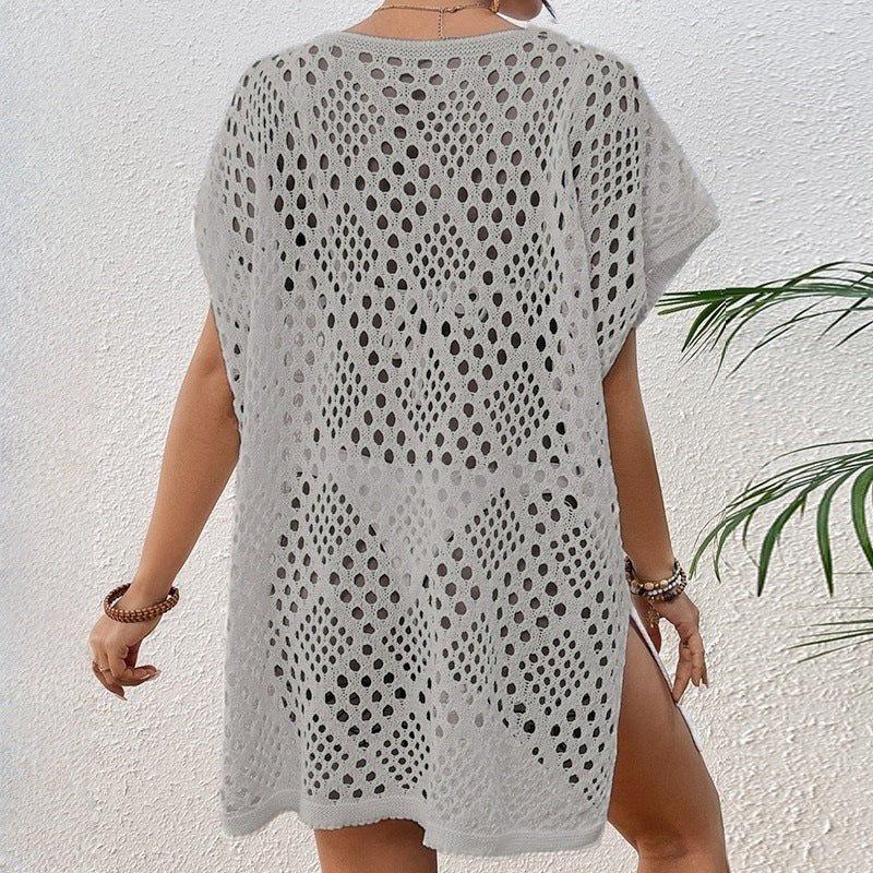 Lady's Dress Tie-up Beach Hollow-out Knitwear