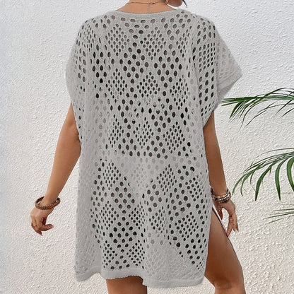 Lady's Dress Tie-up Beach Hollow-out Knitwear