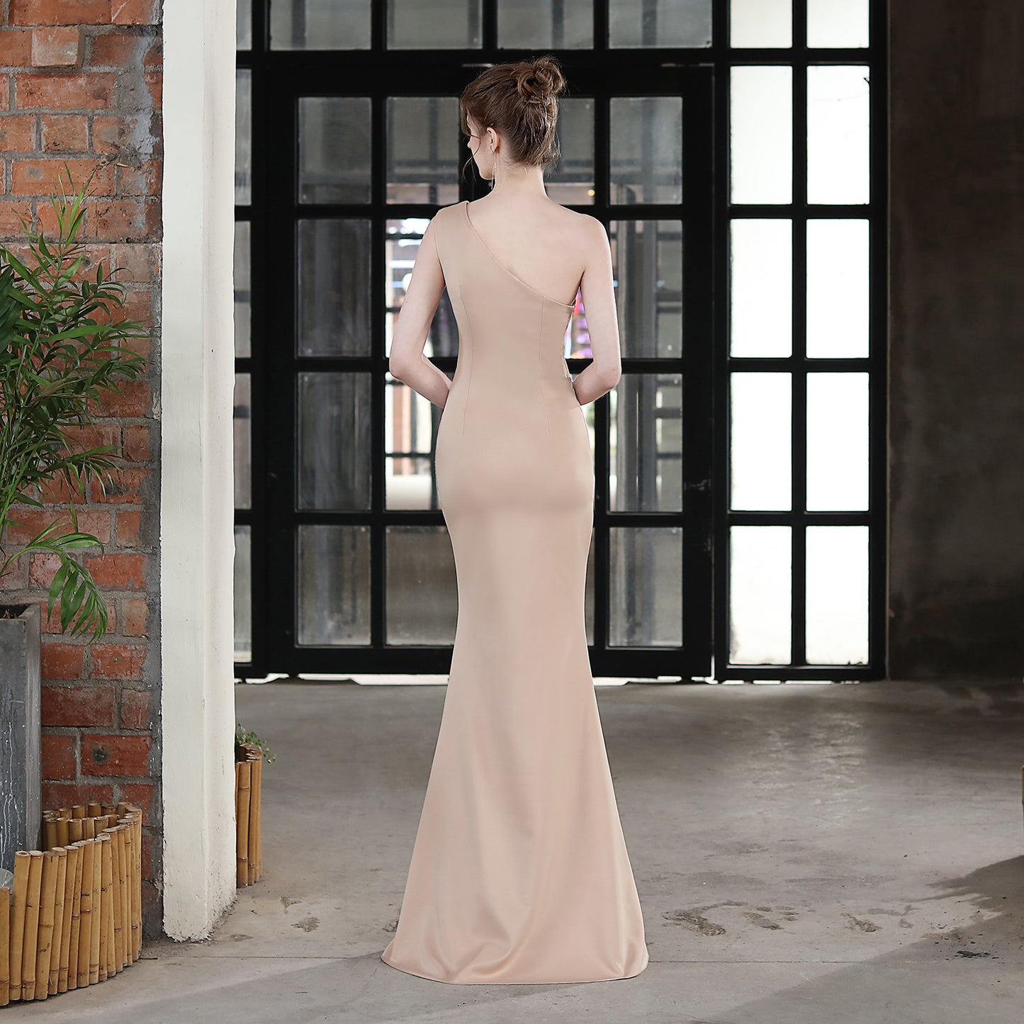 Toast Dress Long One-shoulder Thank You Banquet Slim Fishtail Skirt