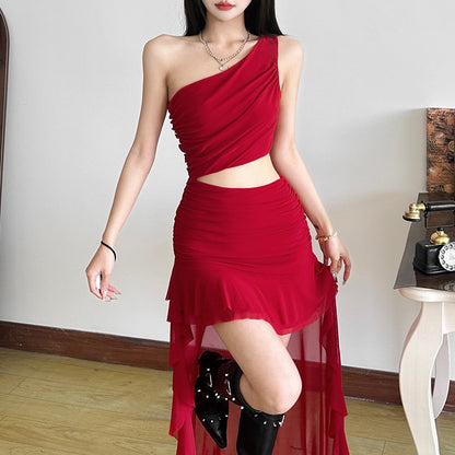 Women's Fashion Casual One-shoulder Dress