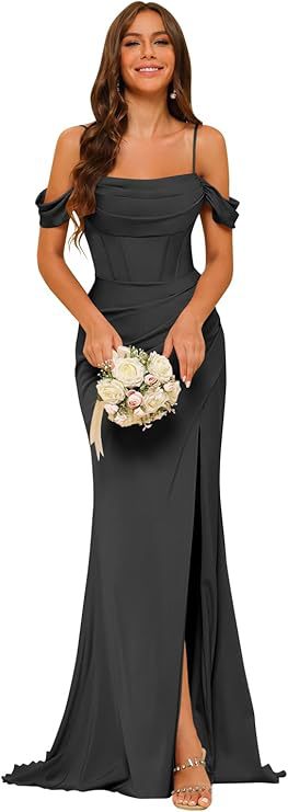 Off-the-shoulder Satin Corset Ball Gown