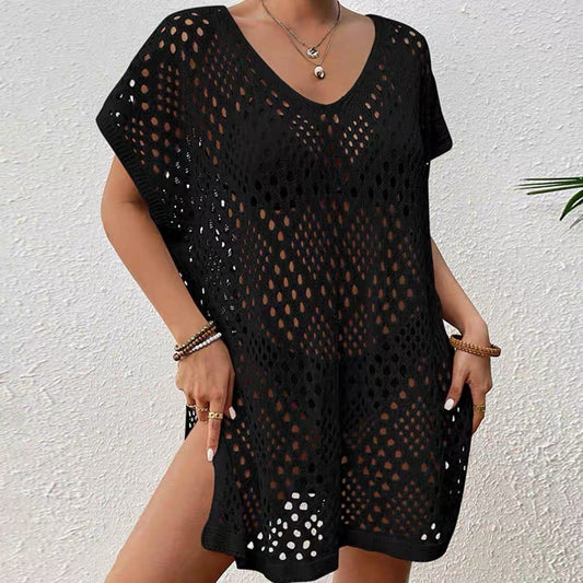 Lady's Dress Tie-up Beach Hollow-out Knitwear