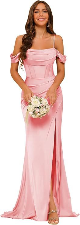 Off-the-shoulder Satin Corset Ball Gown