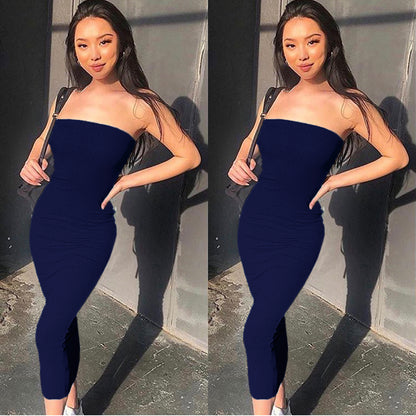 Sleeveless Wrapped Chest Long Beach Dress Women Clothing Summer