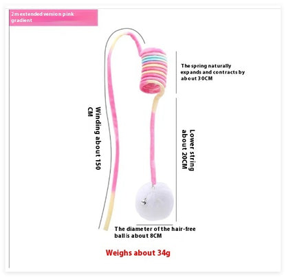 Cat Toy Self-Hi Sucker Spring Rabbit Hair Ball Interactive Play Pet Supplies Interactive Toys